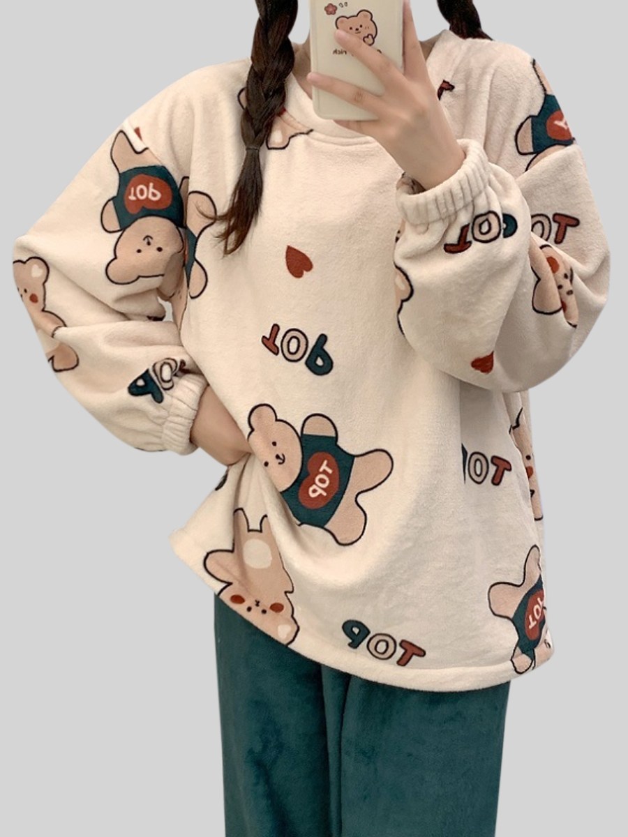 теплая пижама женская,теплая пижама,пижама женская теплая плюшевая,пижама плюшевая,корейская пижама