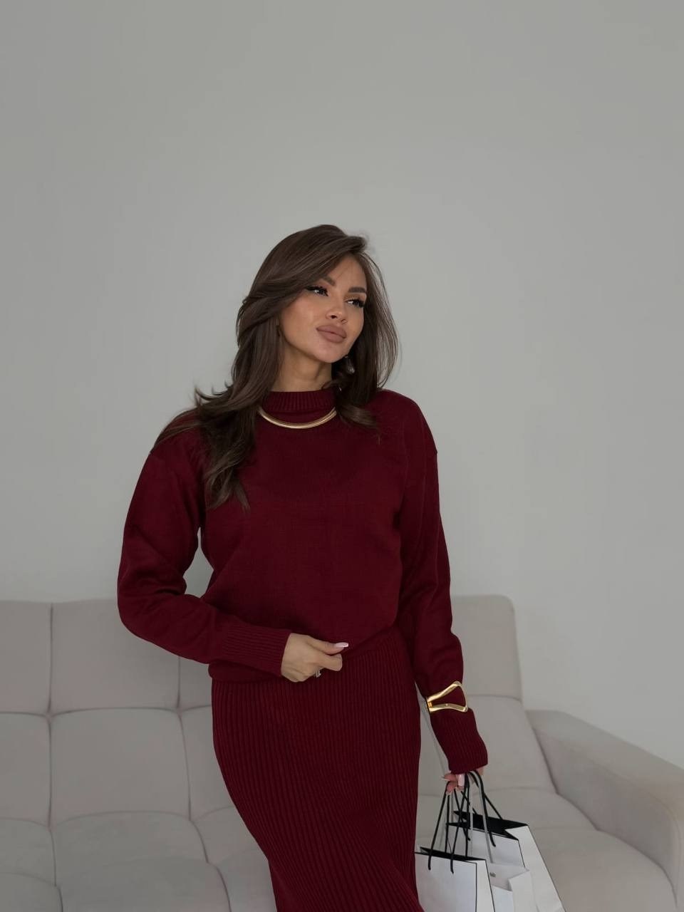 костюм женский,трикотажный костюм с юбкой,костюм с юбкой трикотажный теплый,костюм двойка вязка,трикотажный костюм