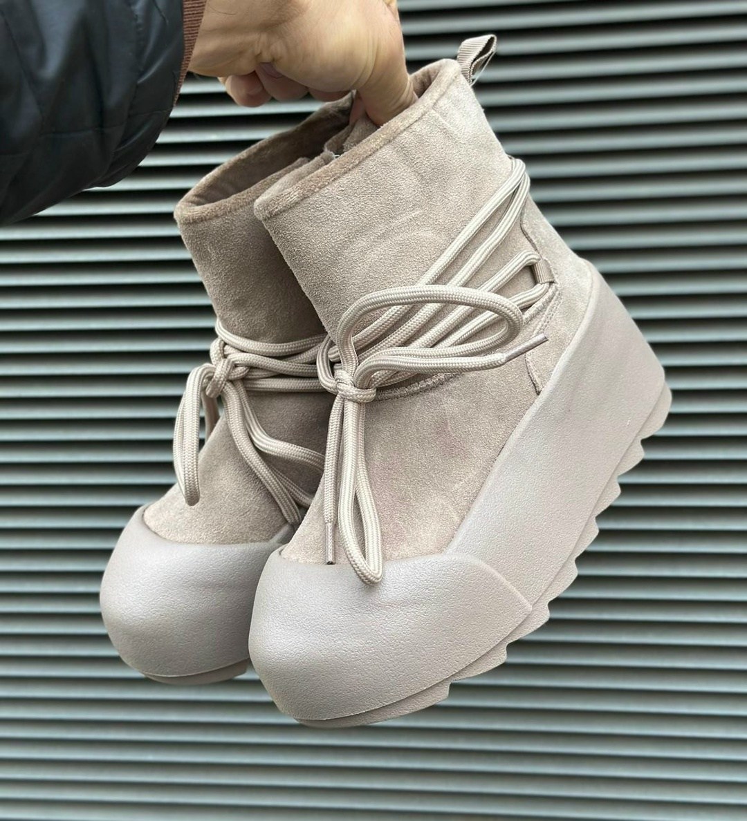 угги женские,женские зимние угги с шнурками,,замшевые ботинки inuikii серый, женская