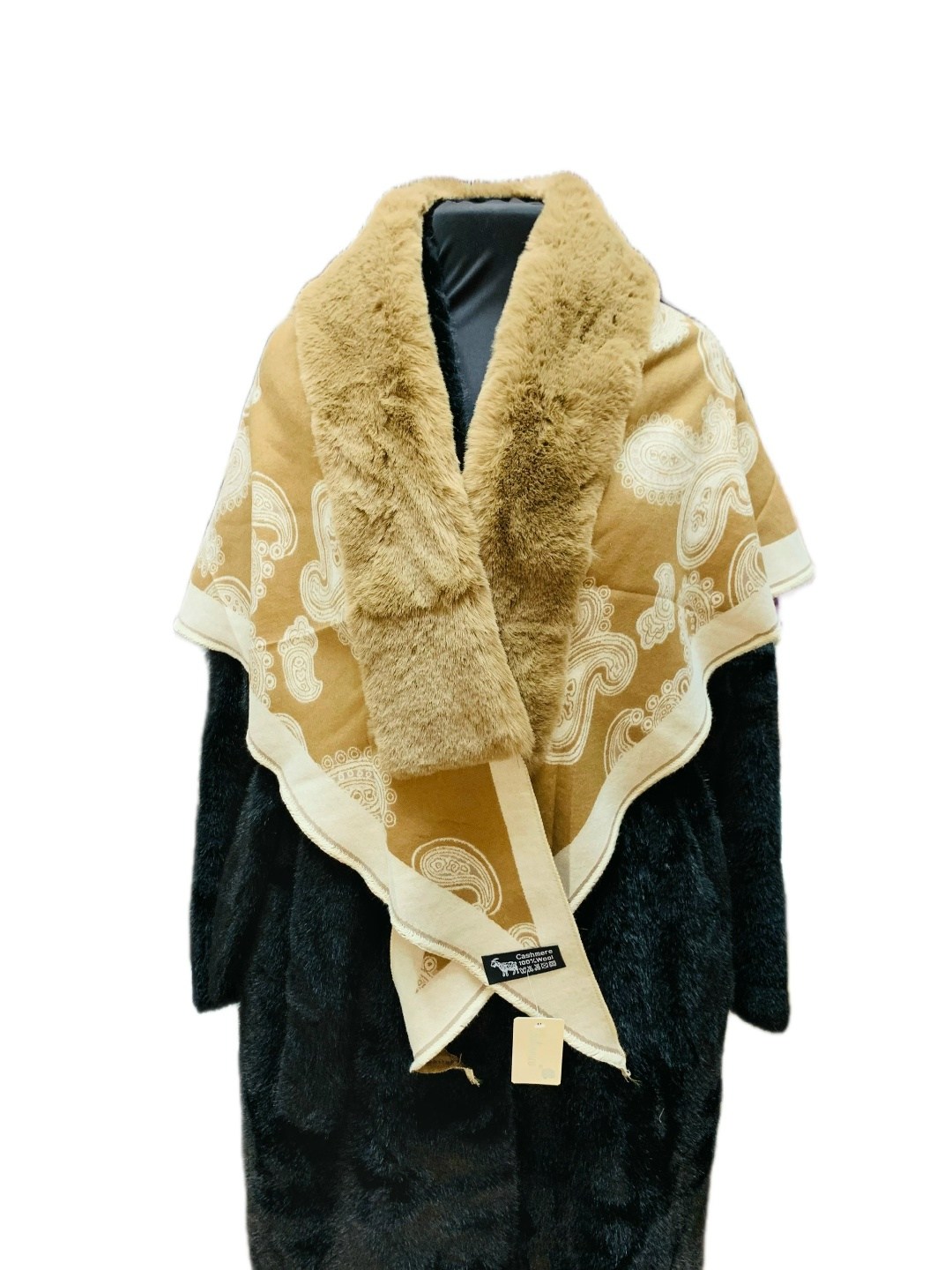 теплые шарфы,платок с мехом,палантин с мехом,шарфы и платки,шарф с принтом