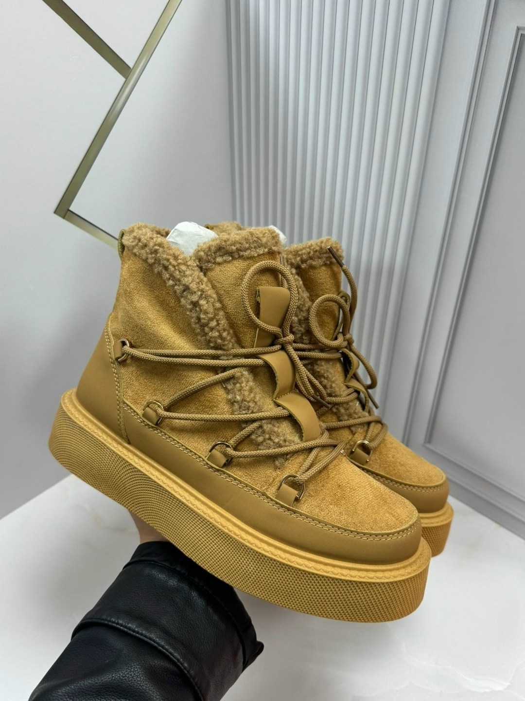 ,зимние женские угги с шнурками,угги ботинки зимние с мехом emelina shop,ботинки замш,угги