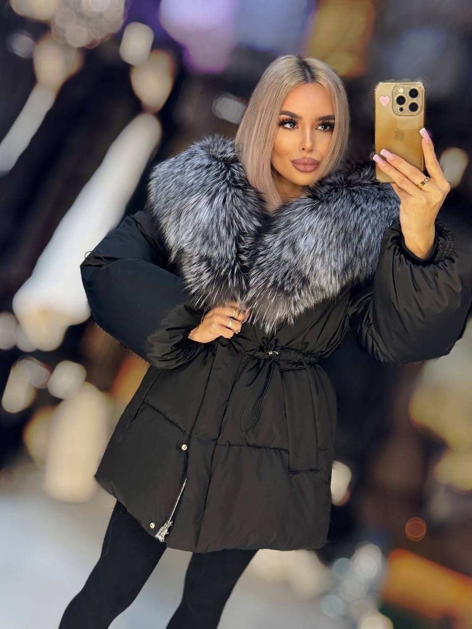 пуховик с чернобуркой,куртка - пуховик с мехом чернобурки city furs,пуховик с натуральным мехом,пуховик с мехом,пуховик женский с натуральным мехом