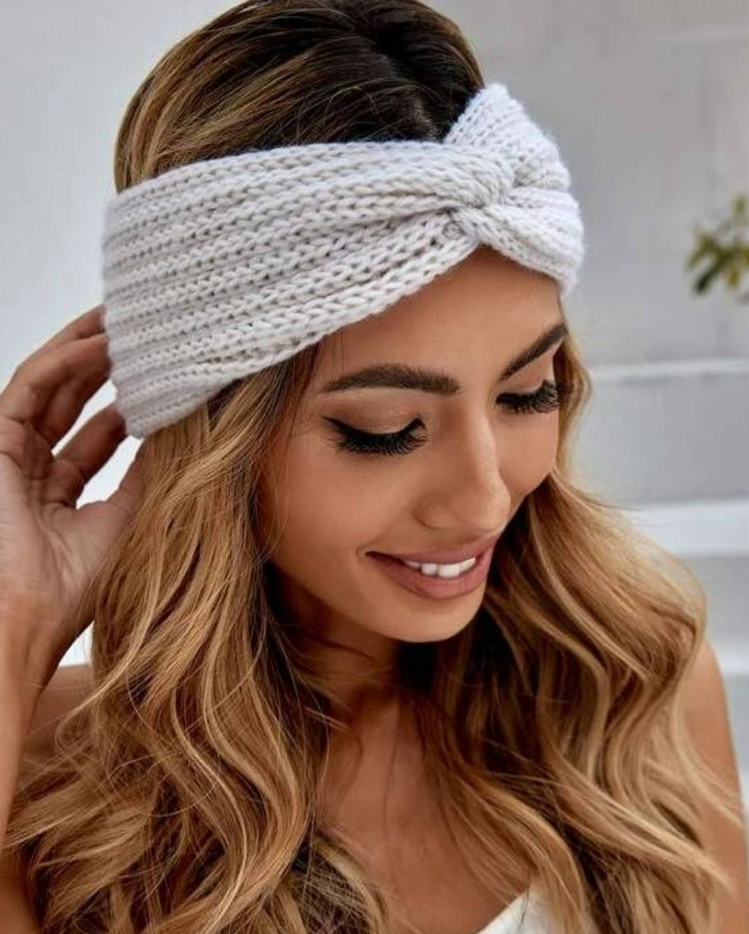 вязаная повязка на голову,вязаная повязка,повязка на голову спицами,зимняя повязка на голову,теплая повязка на голову