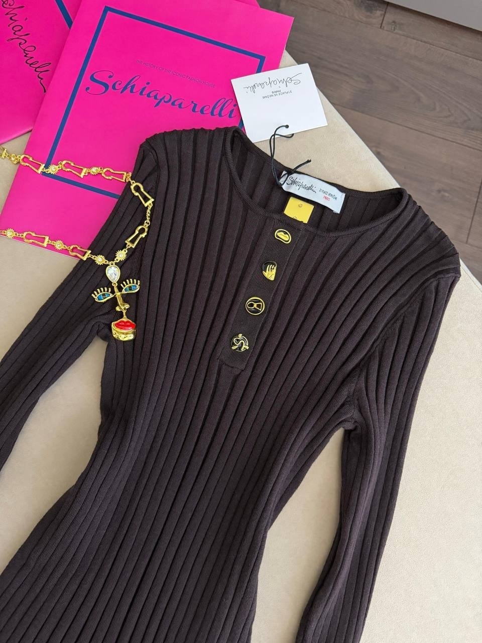 трикотажное платье,платье трикотажное женское,schiaparelli женское трикотажное платье шоколадного цвета,джемпер женский,платье коричневое