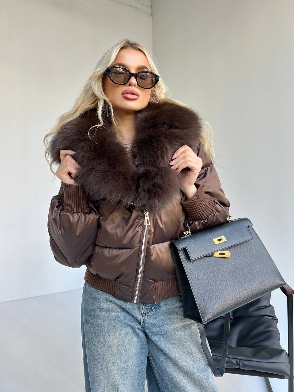 женская куртка,пуховик женский,пуховик с мехом,пуховик с натуральным мехом,короткий пуховик