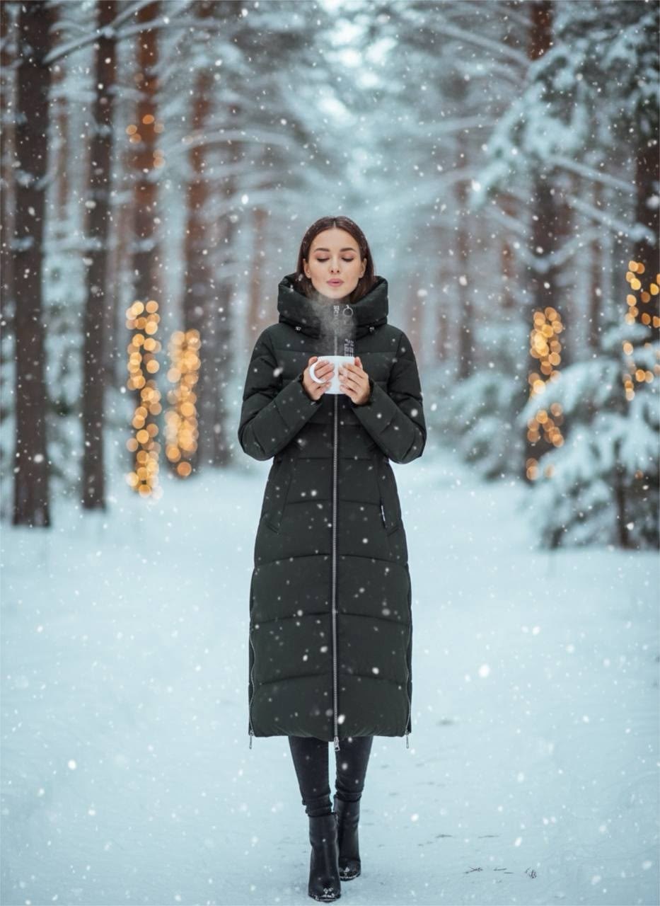 пуховик женский зимний,женский пуховик,пуховик зимний длинный с капюшоном qianshihong,куртка зимняя женская,пуховик