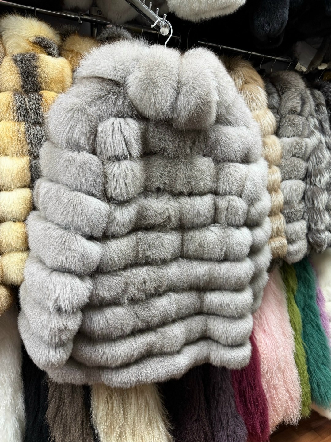 шуба песец трансформер серая,шуба из песца трансформер 4в1 90 см,шуба из песца,шуба песец,шуба трансформер песец короткая