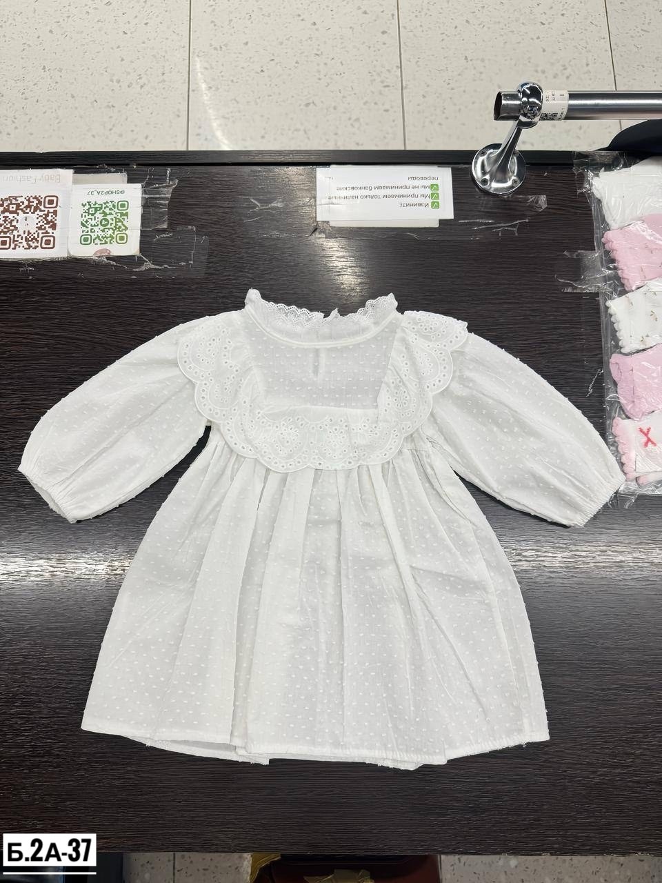 хлопковое платье для девочек,детское белое платье из хлопка с длинным рукавом и рюшами,платье крестильное воланом кружевом летнее milkids,платье хлопковое нарядное для девочки в садик крестильное,блуз