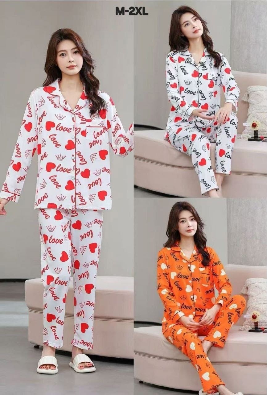 пижама в сердечко женская,пижамы для женщин,женские пижамы из полиэстера с сердечком,пижама женская с принтом сердца,пижама женская из высококачественного мягчайшего хлопка с принтом сердечки