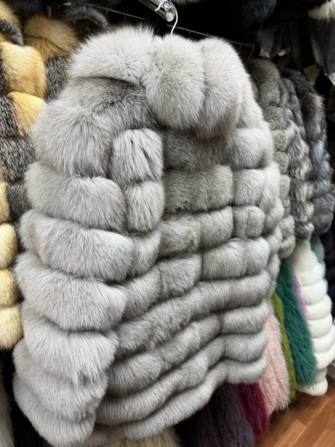 шуба песец трансформер серая,шуба из песца трансформер 4в1 90 см,шуба из песца,шуба песец,шуба трансформер песец короткая