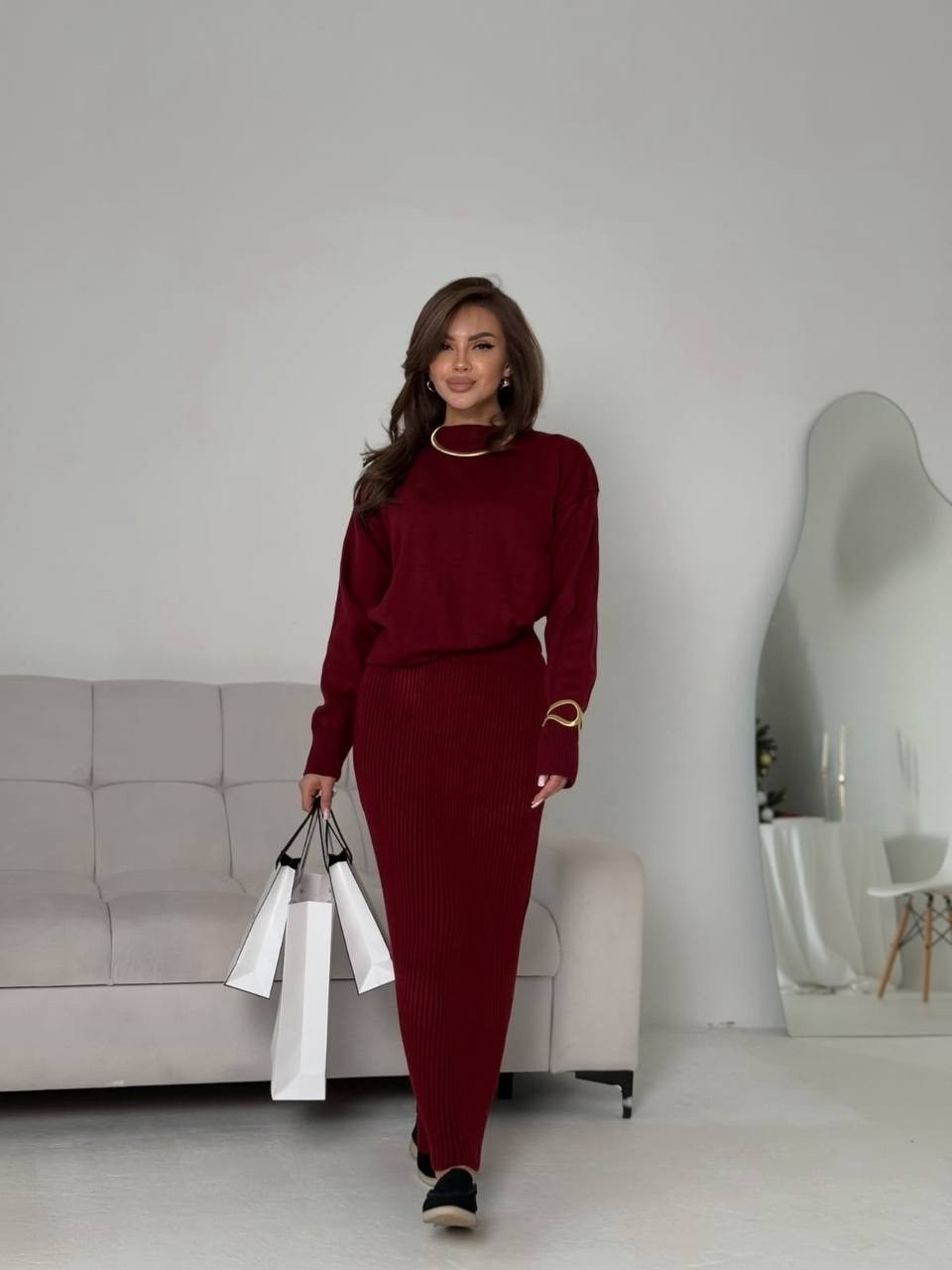 костюм женский,трикотажный костюм с юбкой,костюм с юбкой трикотажный теплый,костюм двойка вязка,трикотажный костюм