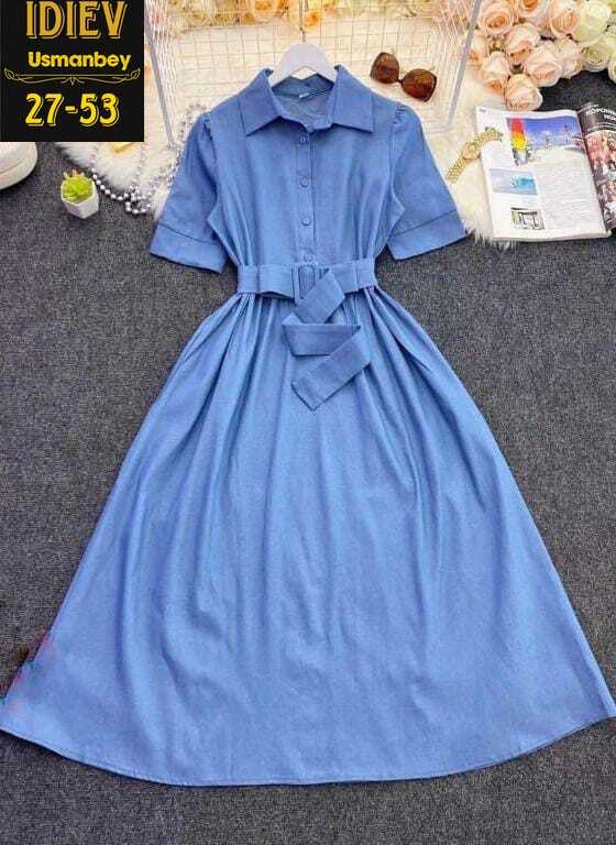 платье-рубашка удлинённое тёмно-голубое,платье голубое,платье летнее,фасон платьев,платье стильное