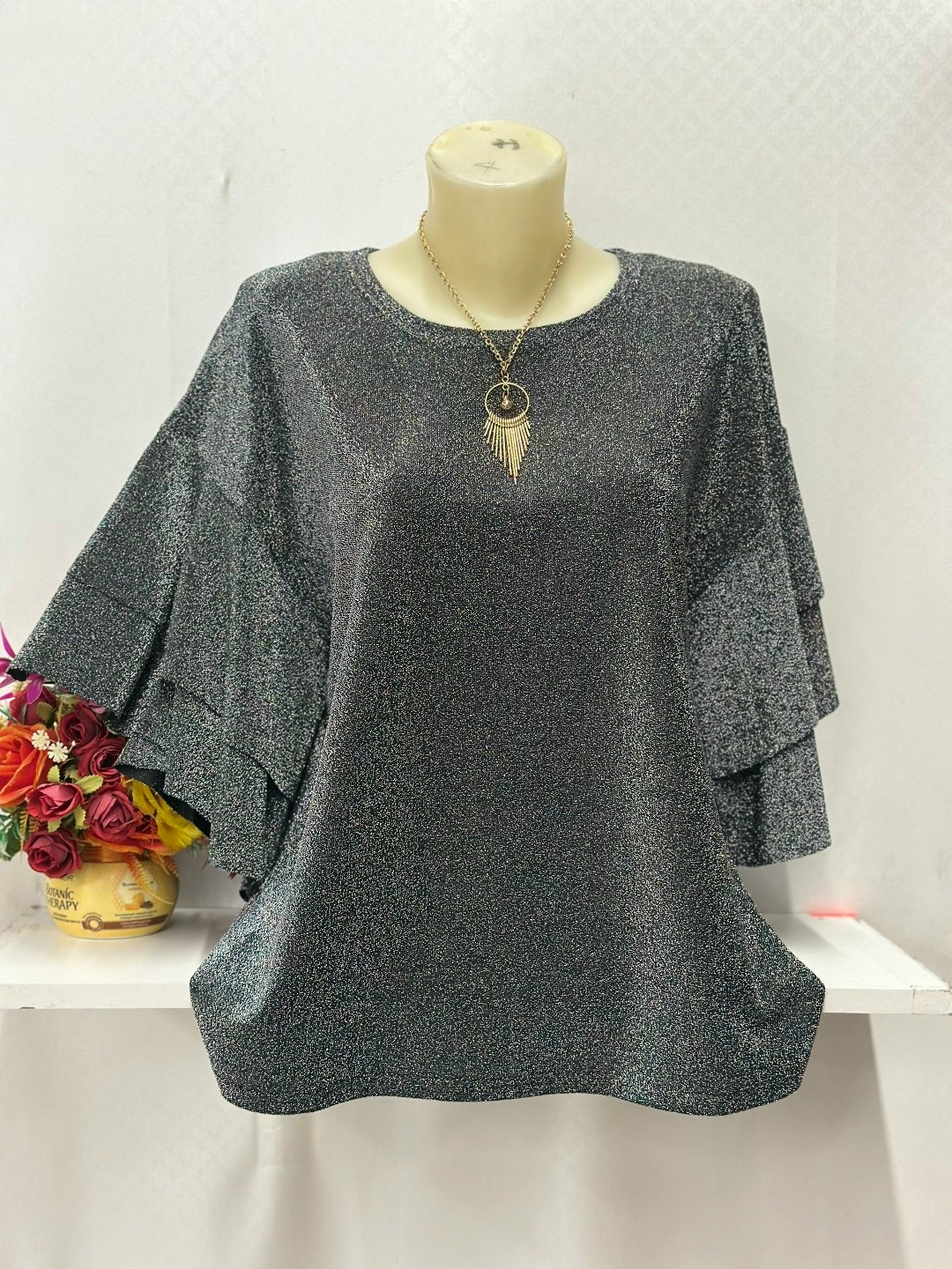 кофта женская,кофта с люрексом,блузка зелёная трикотажная с люрексом от компании taiga,блузка зелёная трикотажная с люрексом,туника нарядная