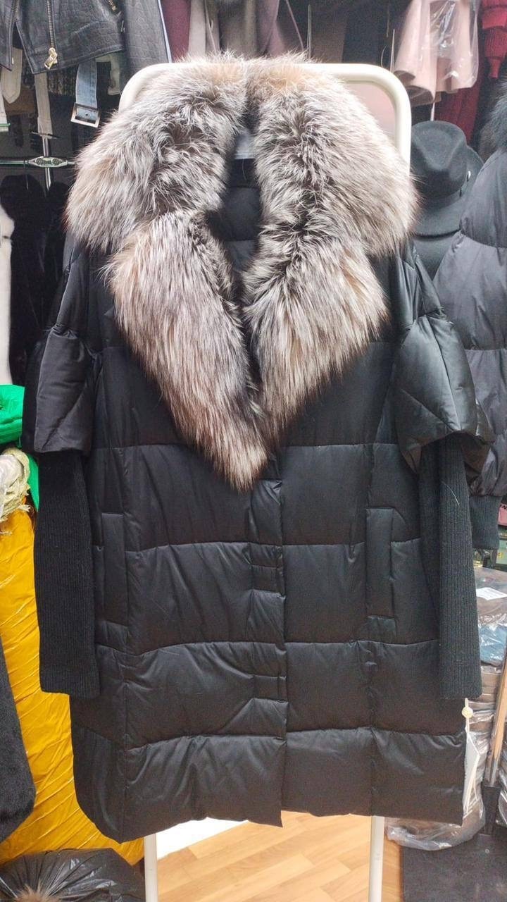 пуховик veralba чёрный с чернобуркой,пуховик с чернобуркой,женский пуховик с мехом чернобурки,чёрный пуховик - куртка с чернобуркой,чёрный пуховик - куртка с мехом чернобурки z-508-2-80-ch-ch