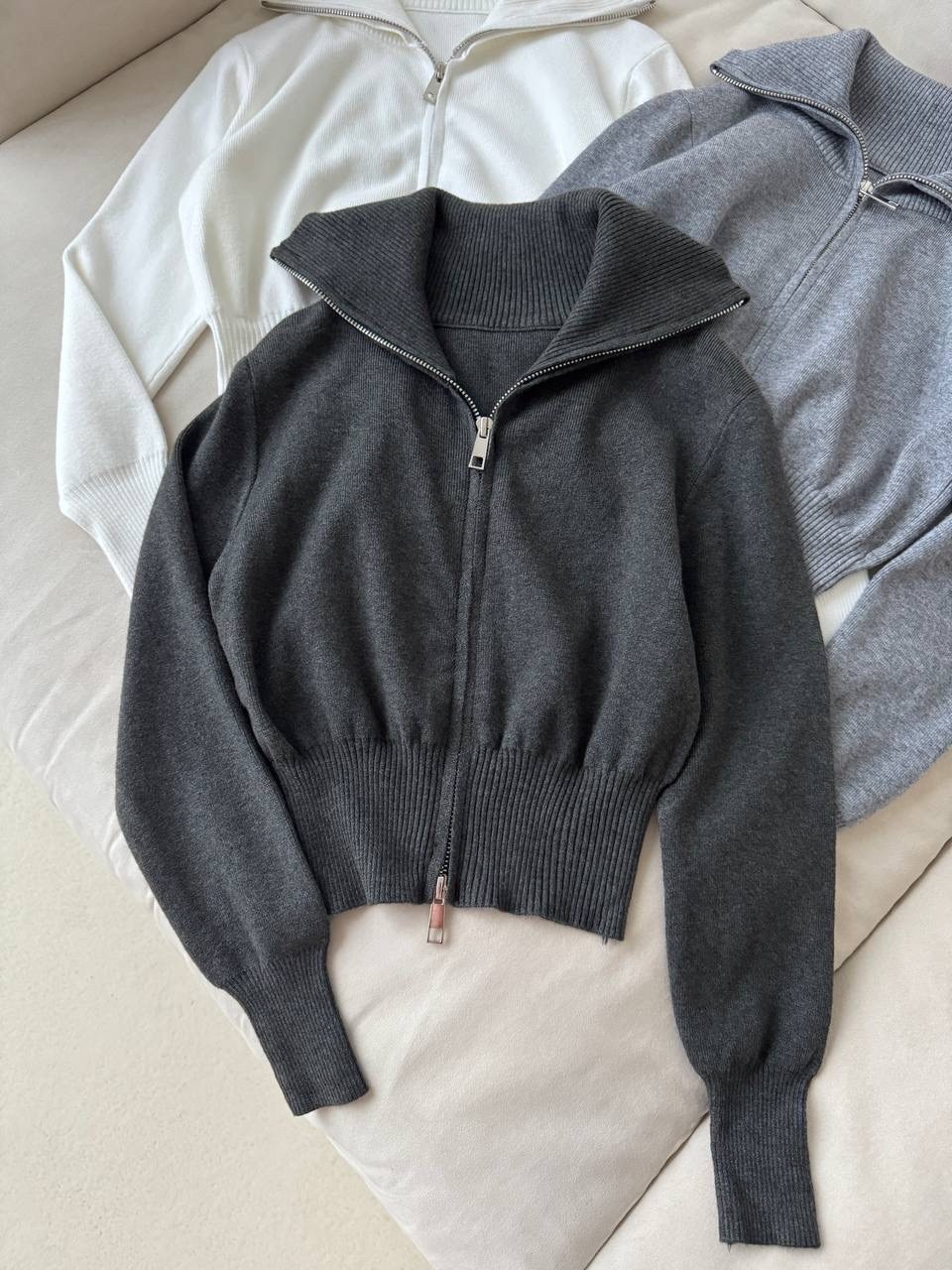 бомбер вязаный на молнии glamtop,кардиган на молнии вязаный,кардиган,кофта на молнии,свитер женский на молнии