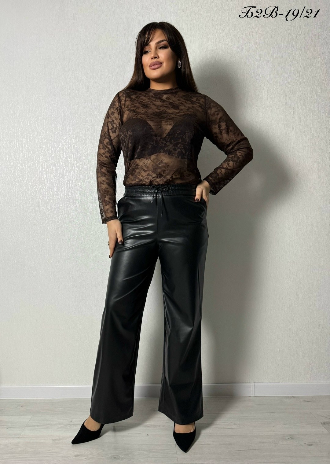 брюки модные,кожаные брюки,кожаные брюки женские,одежда для женщин,брюки кожаные классические палаццо plus size masandro