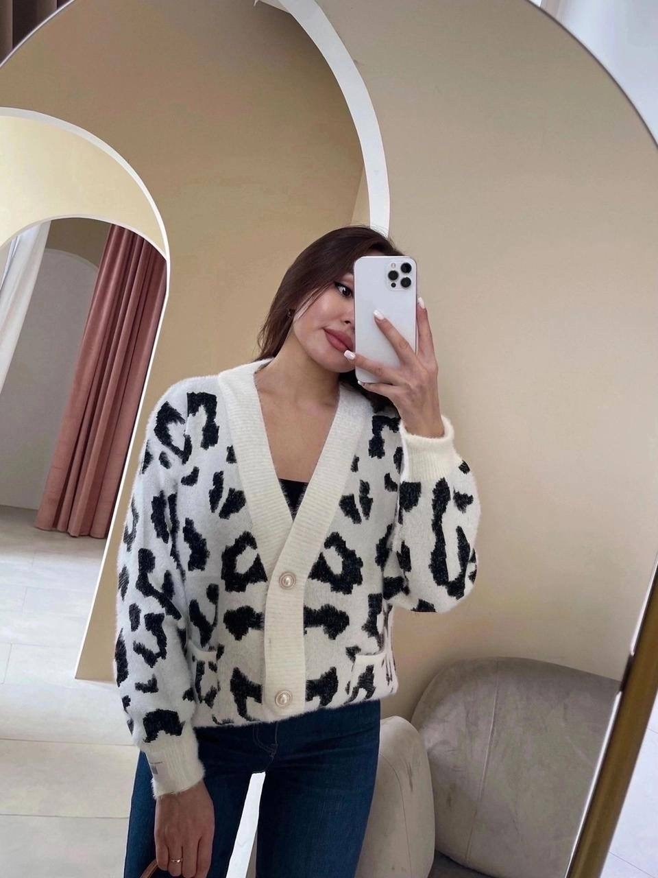 женский вязаный кардиган с леопардовым принтом,кофта кардиган,кардиган женский,кардиган,кардиган леопардовый
