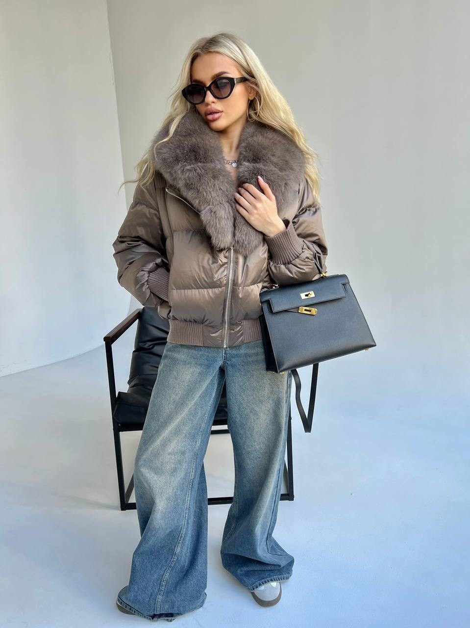 женская куртка,пуховик женский,пуховик с мехом,пуховик с натуральным мехом,короткий пуховик