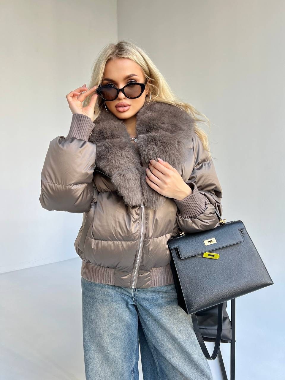 женская куртка,пуховик женский,пуховик с мехом,пуховик с натуральным мехом,короткий пуховик