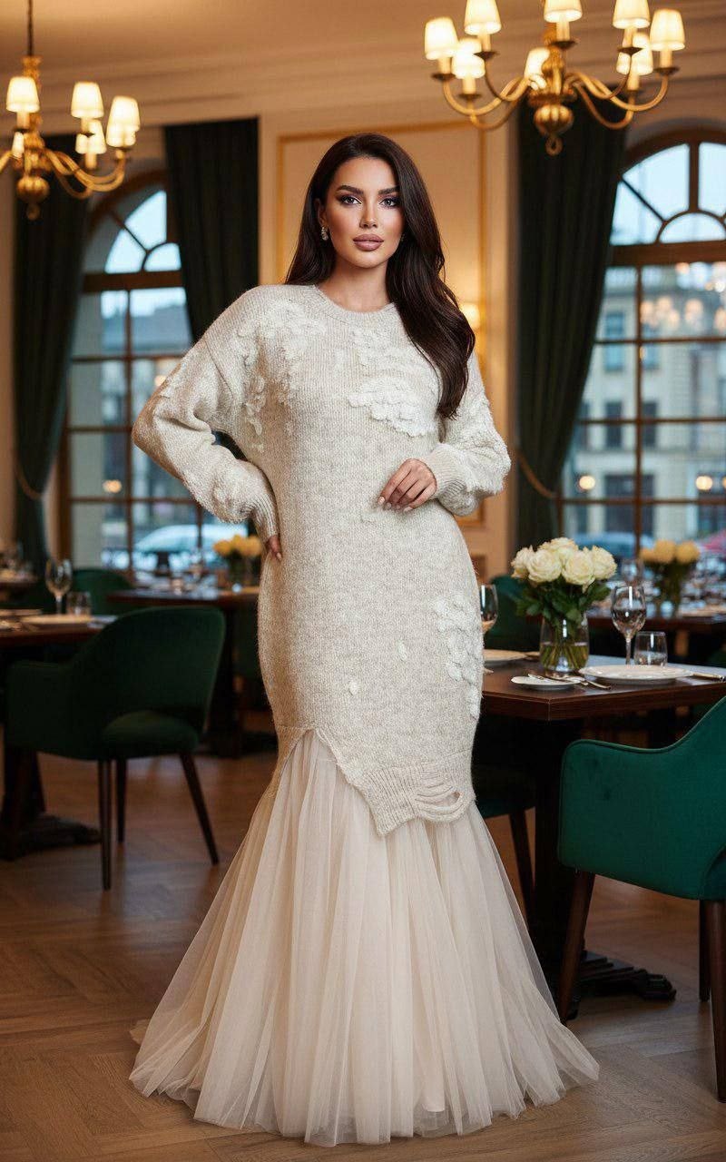 платье вязаное теплое,вязаное платье,платье с кружевами,платье модное,нарядные платья