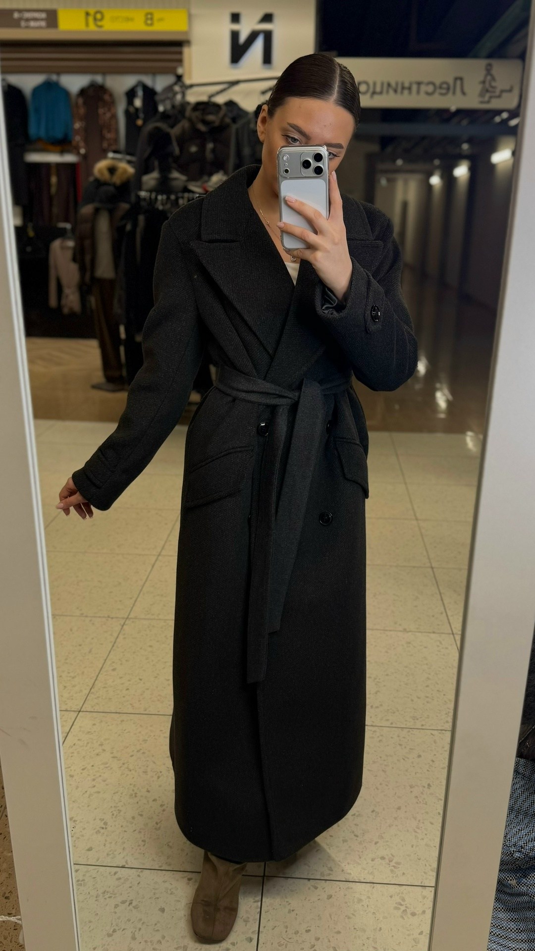 черное женское двустороннее шерстяное кашемировое пальто,женское пальто оверсайз,пальто оверсайз черное,пальто прямое длинное шерсть,пальто чёрное