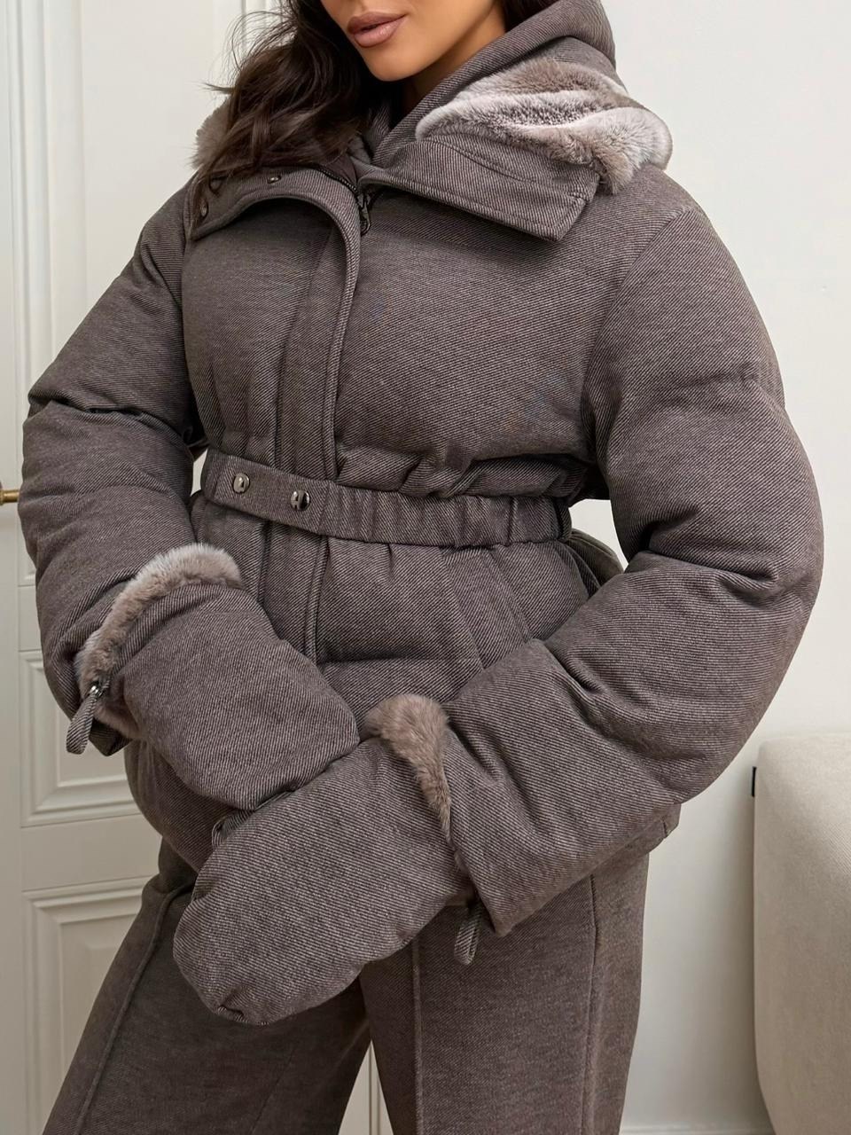 loro piana серый женский костюм тройка на флисе,комплект куртка,женский серый костюм тройка miu miu,костюм тройка miu miu,зимняя куртка