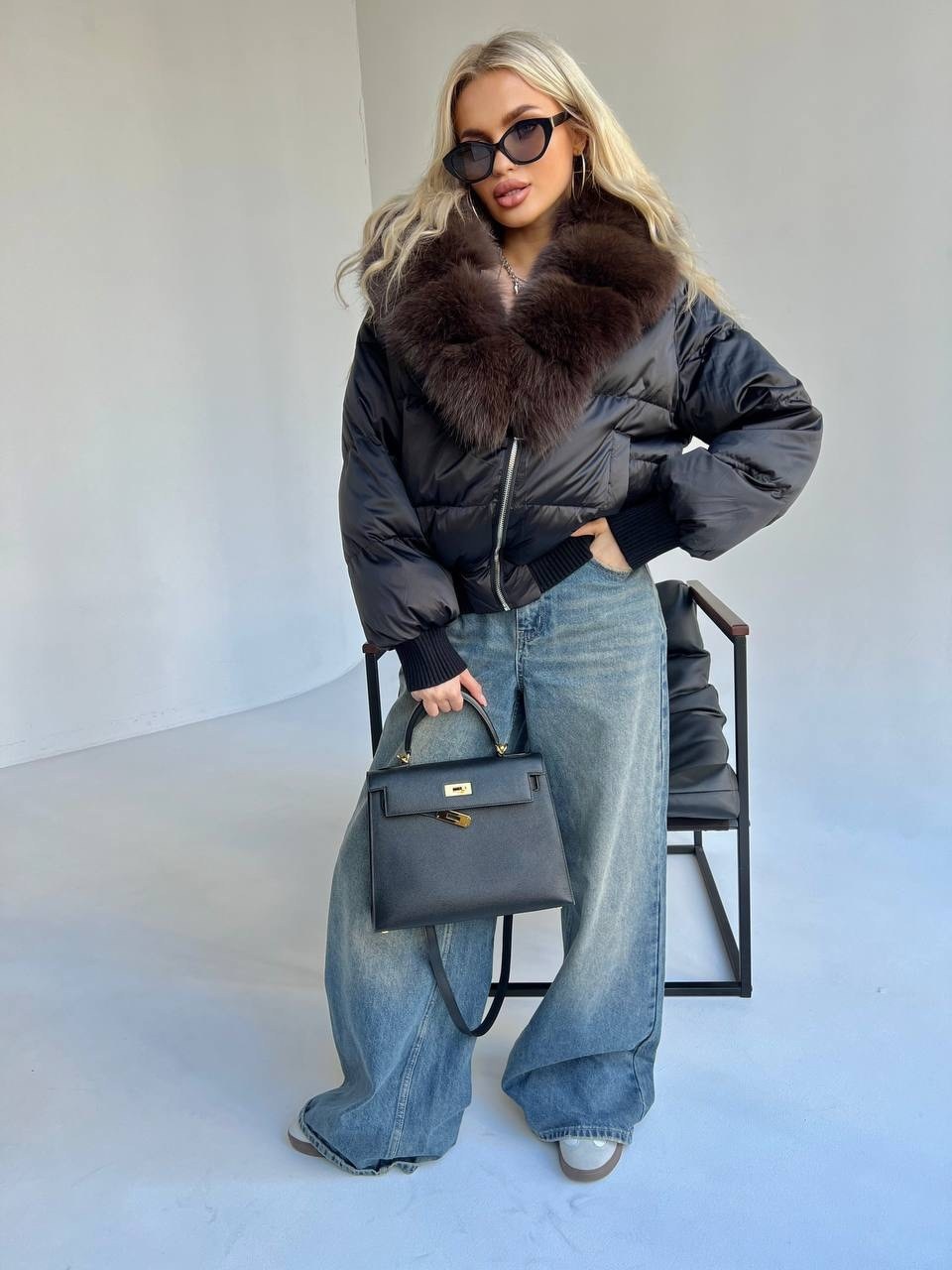 женская куртка,пуховик женский,пуховик с мехом,пуховик с натуральным мехом,короткий пуховик