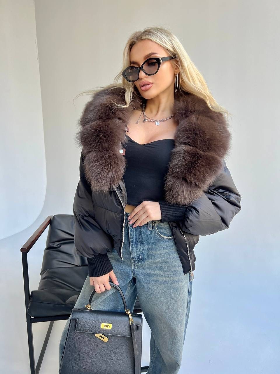 женская куртка,пуховик женский,пуховик с мехом,пуховик с натуральным мехом,короткий пуховик