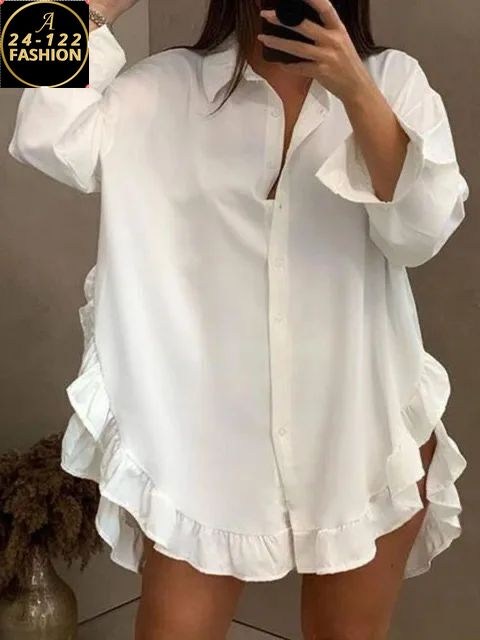 блузка с оборками,повседневная рубашка,рубашка длинная,рубашка туника,женская рубашка