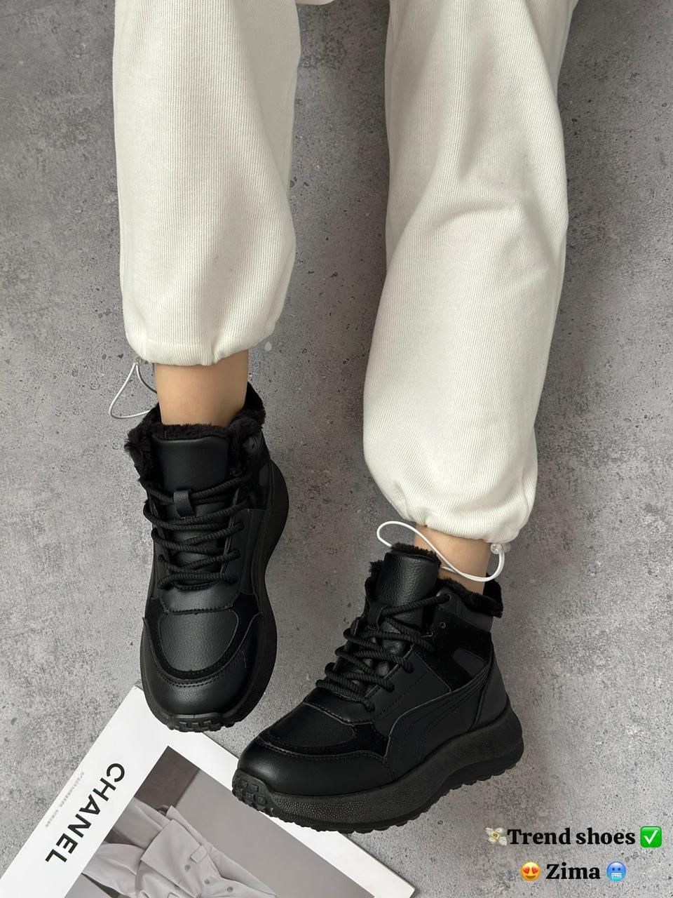 кроссовки женскиe,,женские зимние кроссовки,зимние кроссовки,черные кроссовки