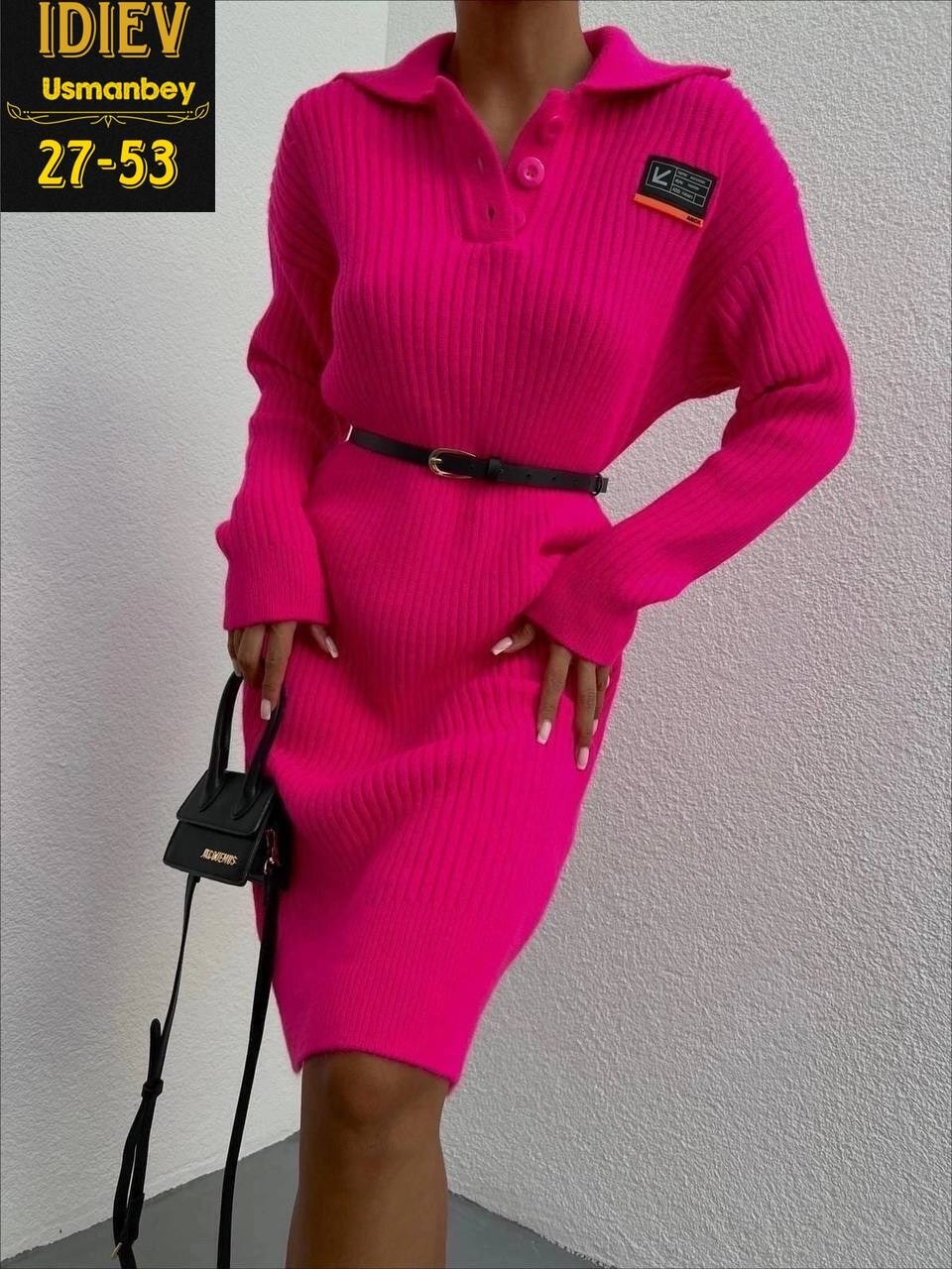 платье женское теплое вязаное,платье вязаное трикотажное,платье женское,платье теплое женское,платье лапша цвет фуксия