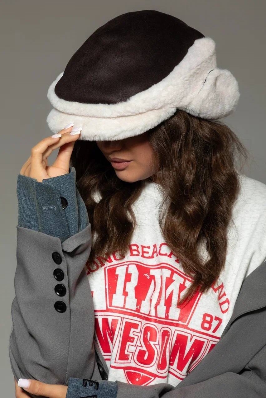 бейсболка женская меховая,бейсболка женская,шапка-ушанка женская зимняя azenti,шапка-ушанка женская зимняя 2025 из экомеха и ангоры,ушанка шапка женская зимняя