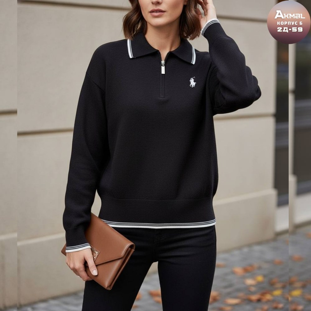 джемпер,женский джемпер поло,голубой джемпер,джемпера женские,кофта женская