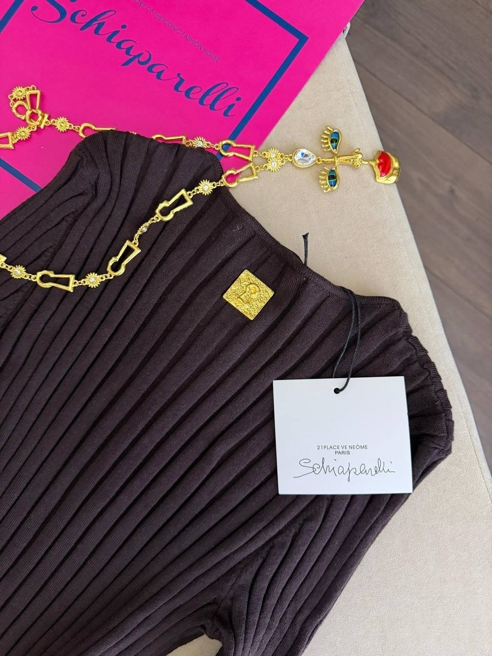 трикотажное платье,платье трикотажное женское,schiaparelli женское трикотажное платье шоколадного цвета,джемпер женский,платье коричневое