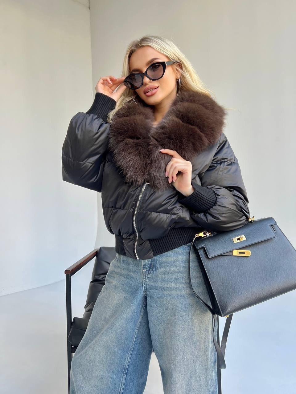 женская куртка,пуховик женский,пуховик с мехом,пуховик с натуральным мехом,короткий пуховик