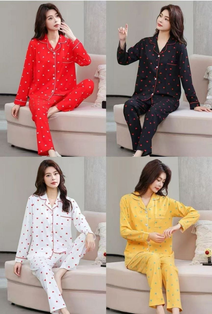 пижама в сердечко женская,пижамы для женщин,женские пижамы из полиэстера с сердечком,пижама женская с принтом сердца,пижама женская из высококачественного мягчайшего хлопка с принтом сердечки