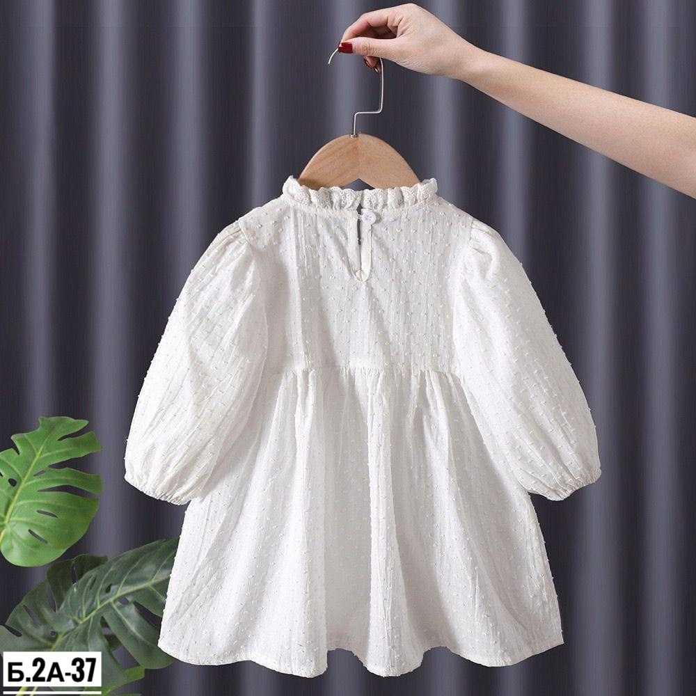 хлопковое платье для девочек,детское белое платье из хлопка с длинным рукавом и рюшами,платье крестильное воланом кружевом летнее milkids,платье хлопковое нарядное для девочки в садик крестильное,блуз