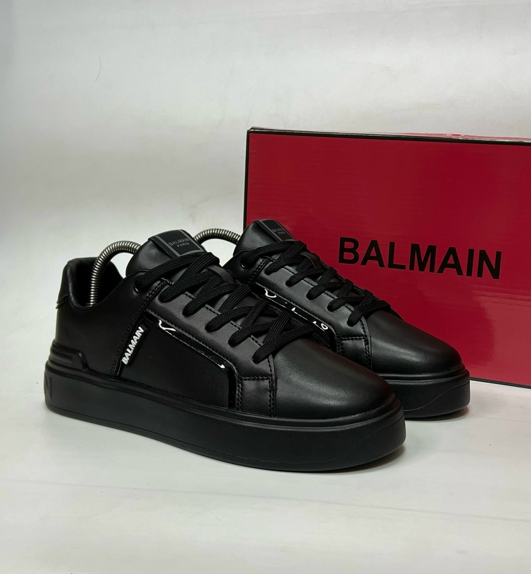 мужские кожаные кроссовки balmain b-court,кроссовки balmain мужские,мужские кожаные кроссовки balmain 2025-2025 черные,balmain кроссовки,кожаные кроссовки balmain чёрного цвета