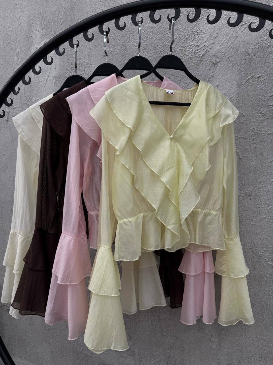 блузка с рюшами,блузка с оборками,шифоновая блузка,женская шифоновая блузка с оборками,блузка бант