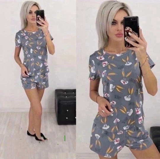 пижама с багз банни женская,пижама багз банни,пижама с шорты,женская пижама с принтом багз банни,пижама