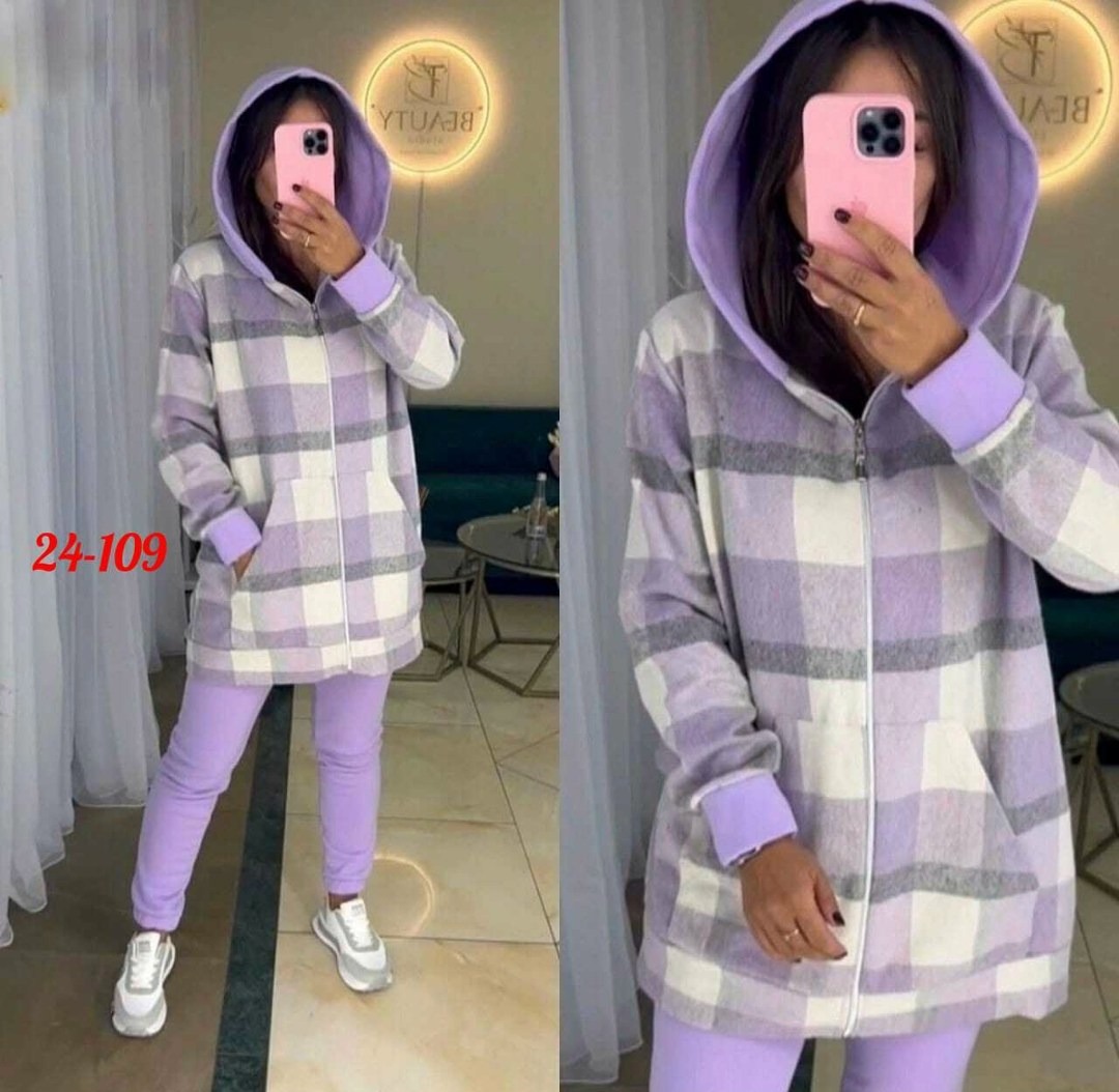 рубашка оверсайз в клетку с капюшоном,костюм женский тройка,женский костюм на флисе,костюм женский двойка,костюм двойка кашемир