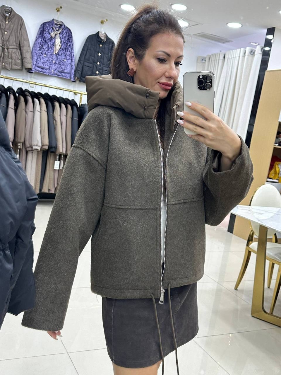 куртка женская,полупальто,полупальто из,куртка свободного кроя,теплая куртка