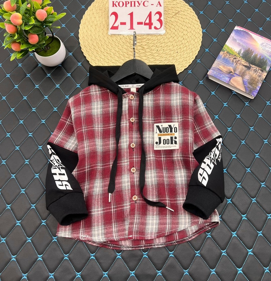 рубашка в клетку с капюшоном,рубашка с капюшоном,рубашка для мальчика,детская рубашка,рубашка