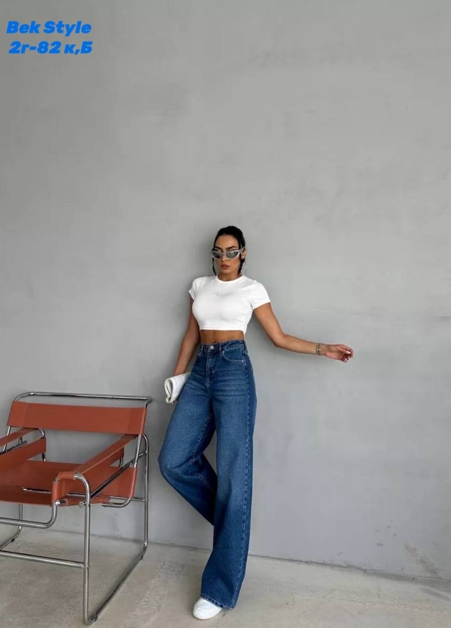джинсы женские широкие,джинсы широкие,джинсы женские широкие с высокой посадкой багги палаццо zeo basic,джинсы широкие труба,широкие джинсы багги с высокой посадкой темно синие клеш zeo basic