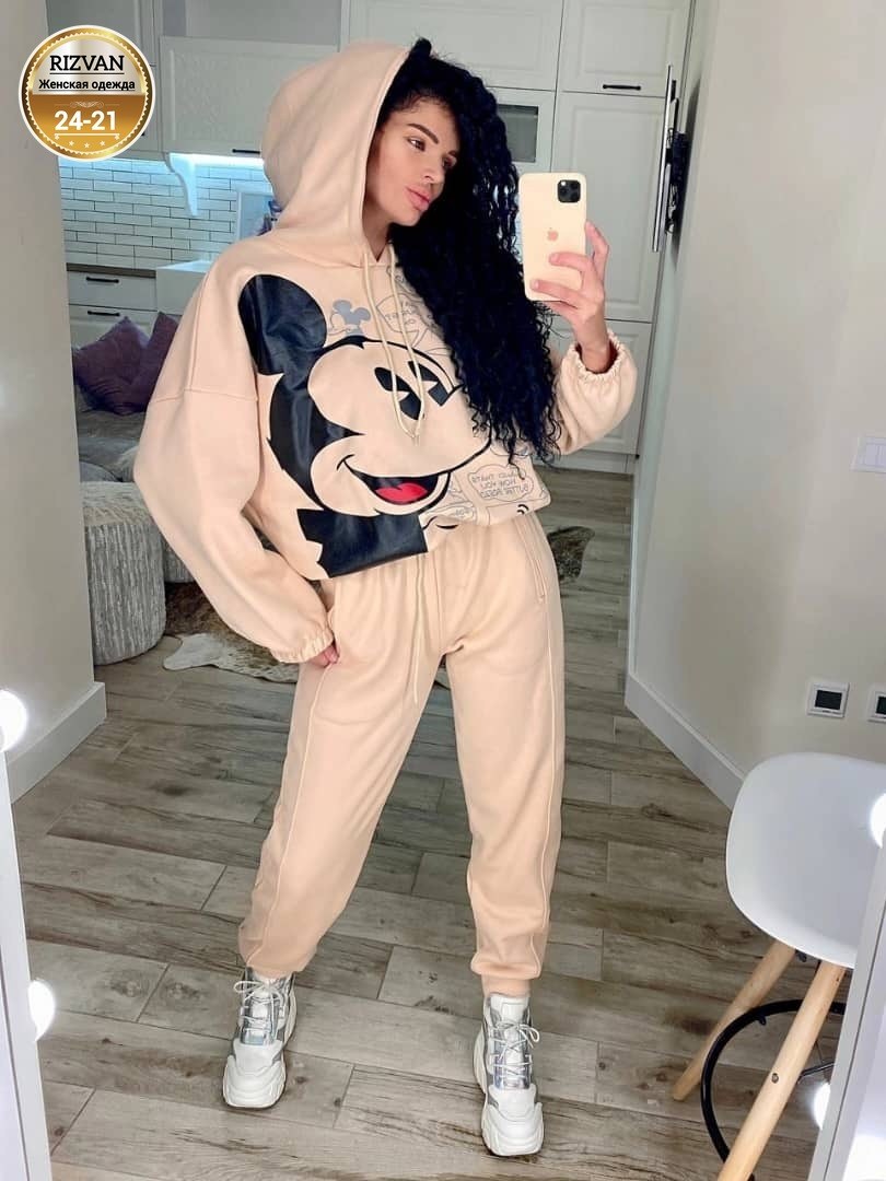 cпортивный костюм теплый,женский спортивный костюм на флисе,костюм женский на флисе,костюм на флисе,спортивный костюм с микки маусом женский