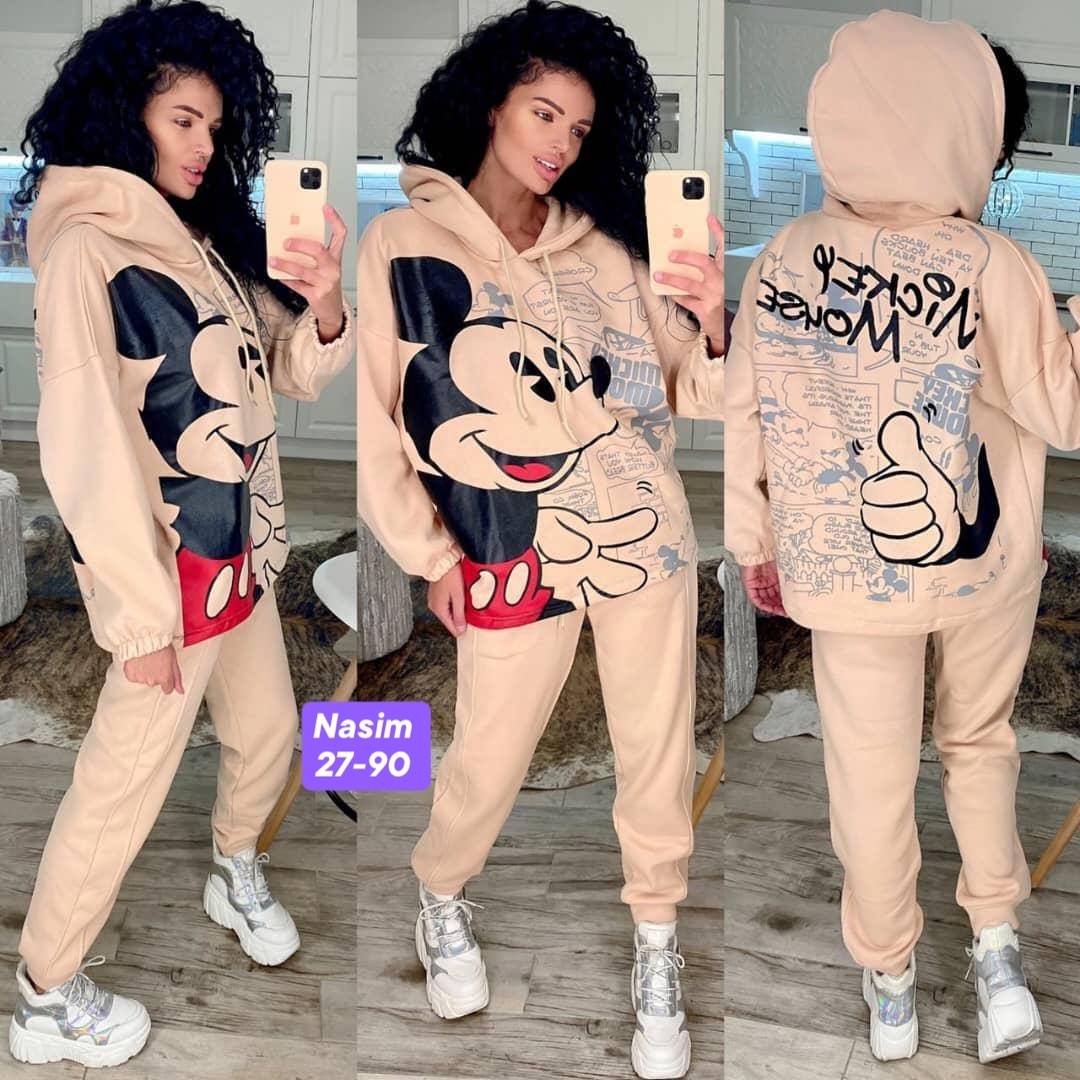 cпортивный костюм теплый,женский спортивный костюм на флисе,костюм на флисе,костюм женский на флисе,спортивный костюм с микки маусом женский
