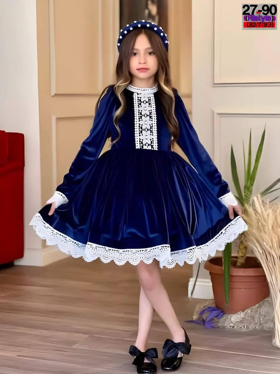 платье для девочки,бархатное платье для девочки,платье бархатное для девочки sp0167 (синий),платье для девочки из бархата,платье для девочки темно-синее из бархата