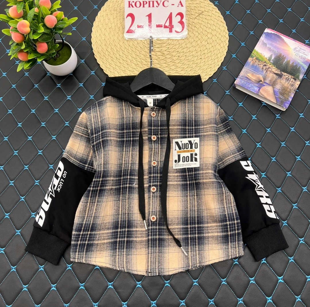 рубашка в клетку с капюшоном,рубашка с капюшоном,рубашка для мальчика,детская рубашка,рубашка