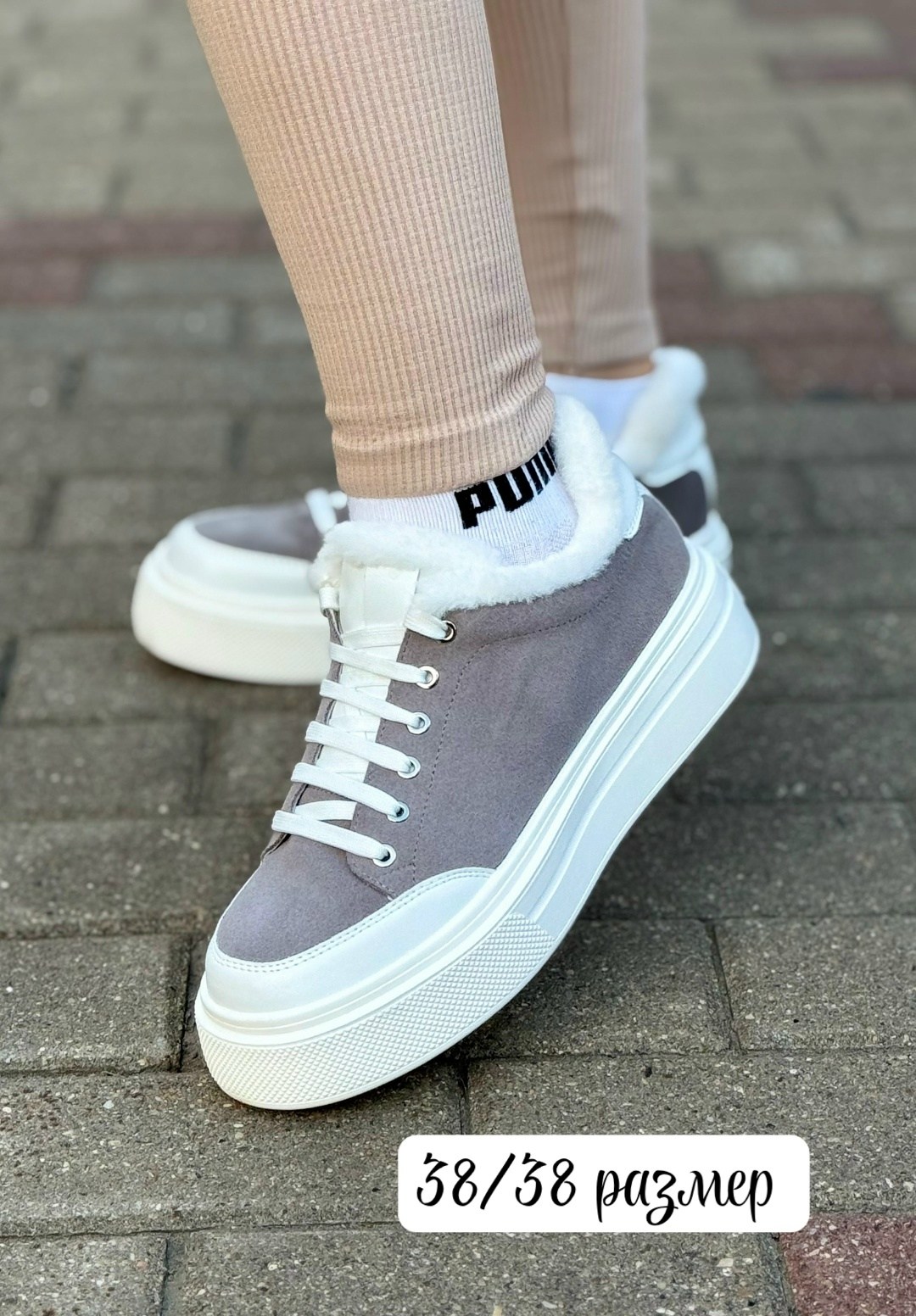 тёплые кеды из замши с меховой подкладкой,,кроссовки замш,тёплые кеды из замши с меховой подкладкой, женские цвет белый, серый,женские кроссовки из натуральной замши и с мехом