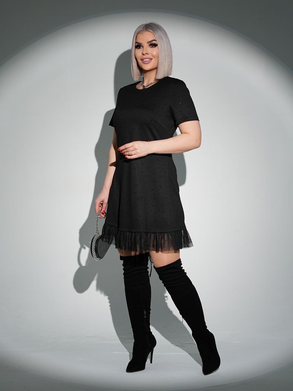 платье,женское платье с фатином,женское платье,платье черное,